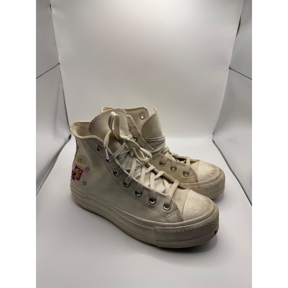 Converse Chuck Taylor All Star Lift Platform High Top Floral Cream A02198C 7W